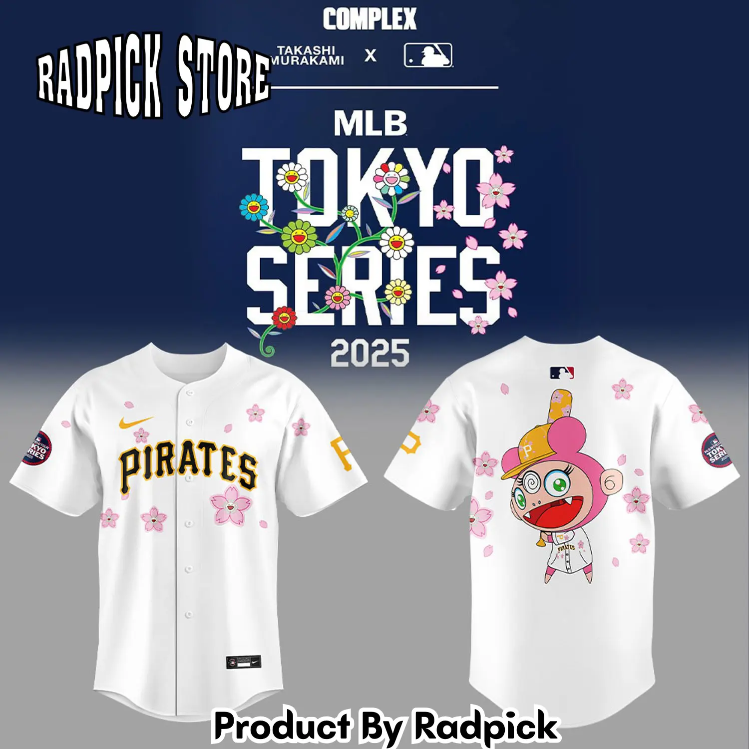 Radpick pittsburgh pirates takashi murakami x mlb world tour tokyo series baseball jersey rp127210